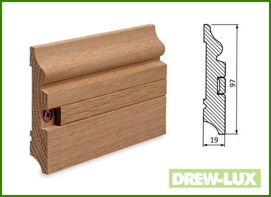 Skirting board plinth oak 9.7 * 1.9 LITHE - EASY INSTALLATION kopia
